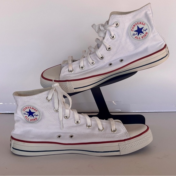 Converse All Star White Canvas High-Tops W11 M9.5 - Picture 1 of 8